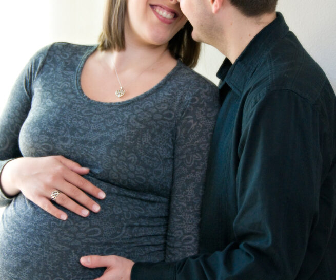 Expecting and excited mother and father