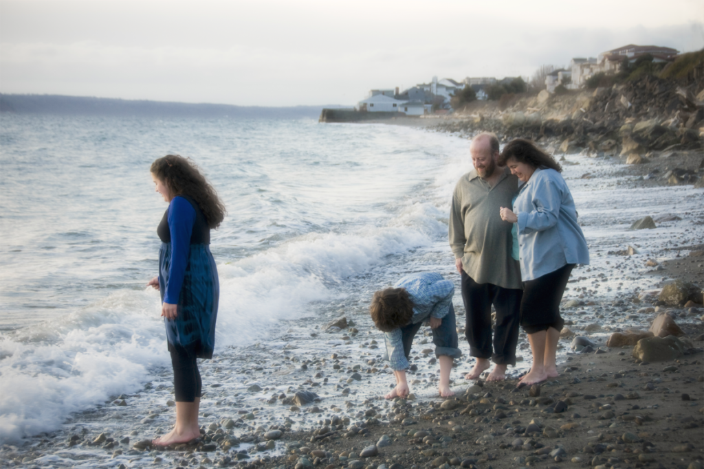 Family portrait on the beach in 2010