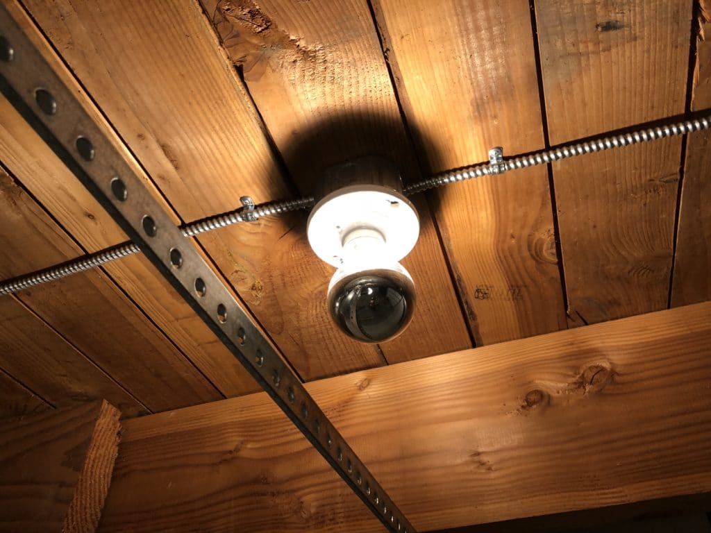 photo of a ceiling with a newly installed light.