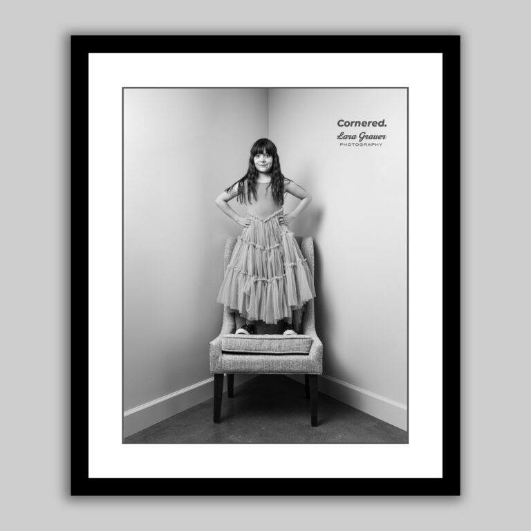 Bold girl portrait from Lara Grauer Photography's "Cornered" portrait project